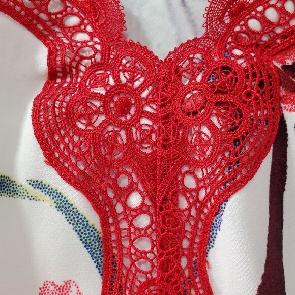 🔹️Anthropologie Foxiedox White Floral Print Lacy Juliet Sleeveless Dress Small - Picture 3 of 13